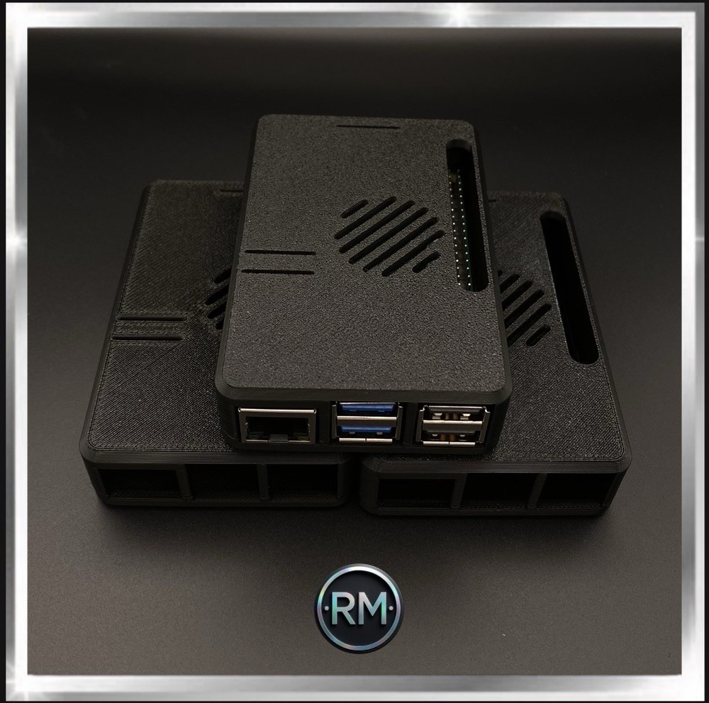 3x Raspberry Pi 5 Cases | Snap Fit | Active Fan Cooler Compatible | Black