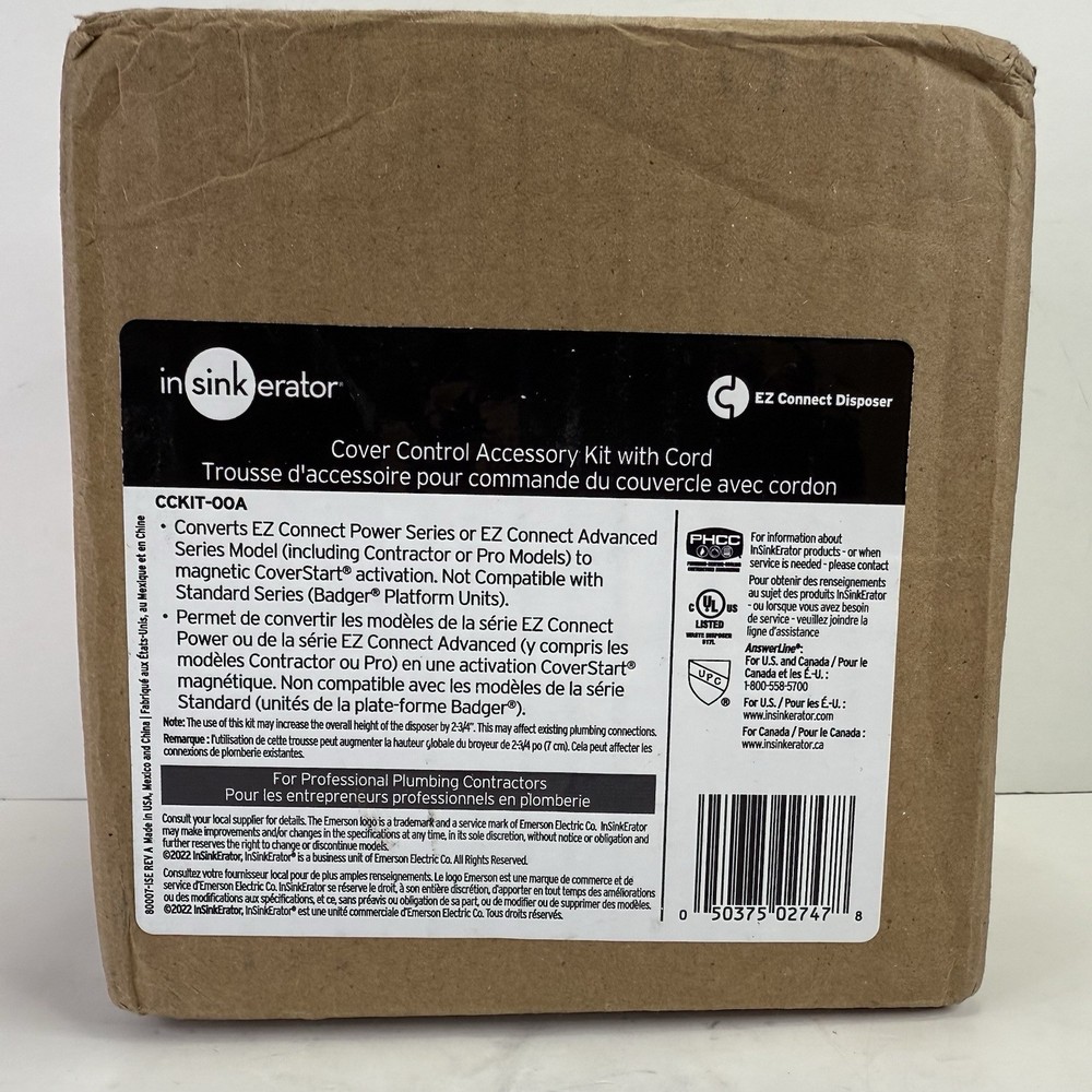 Insinkerator Cover Control Accessory Kit with Cord CCKIT-00A READ!