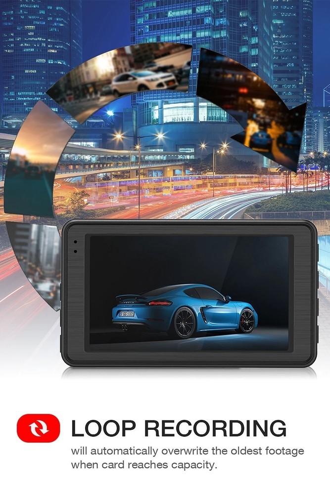 TOGUARD Car DVR Camera Dash Cam GPS 4K Front Dash Camera G-sensor Video Recorder