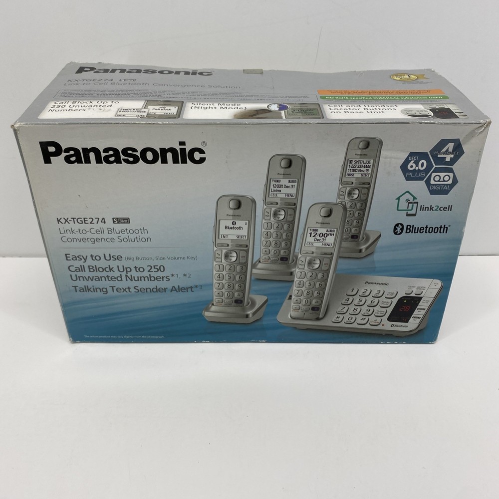 NOB Panasonic KX-TGE274 Link To Cell Bluetooth Convergence Solution Phone System