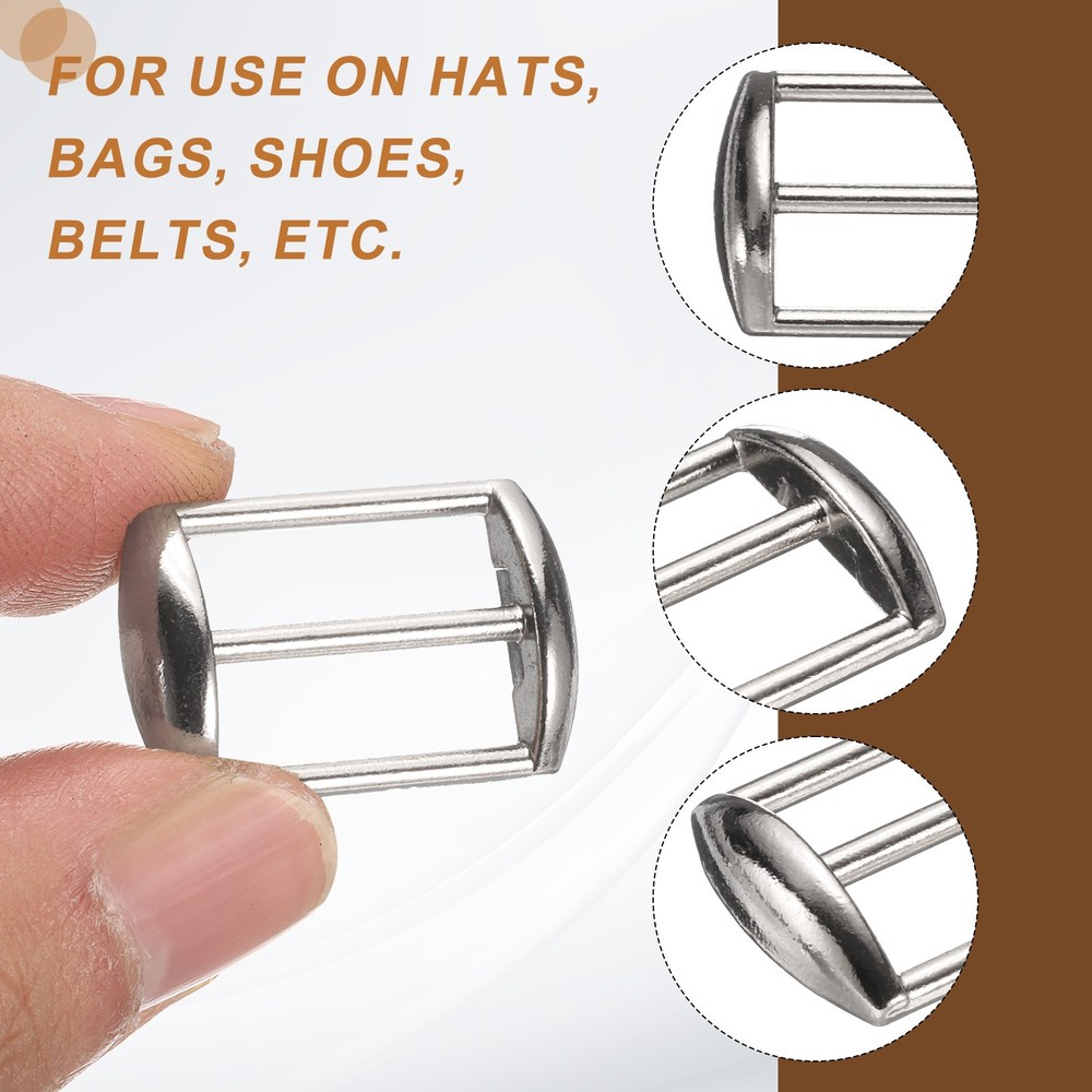 10Pcs Steel Baseball Cap Buckle, Cap Strap Adjuster Slider, Bright Silver