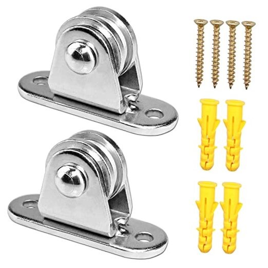 Small Pulley Block Silent Wall Ceiling Mount Pulley with Bearing Fixed 2
