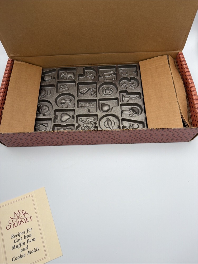 John Wright Cast Iron 1985 Alphabet Cookie Mold USA
