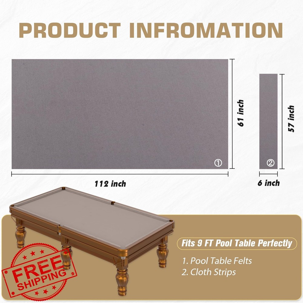 Pool Table Felt Cloth Billiard Replacement Kit with Strips Staple Remover