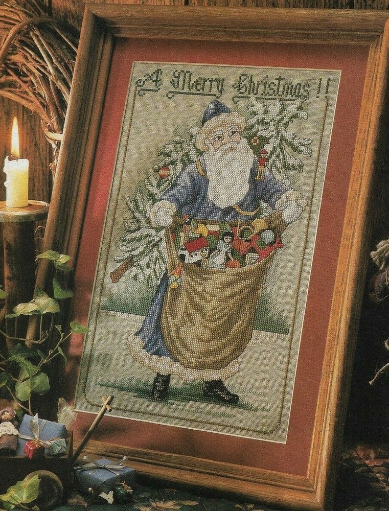 SANTA AND HIS PACK CHRISTMAS CROSS STITCH PATTERN INSTRUCTIONS