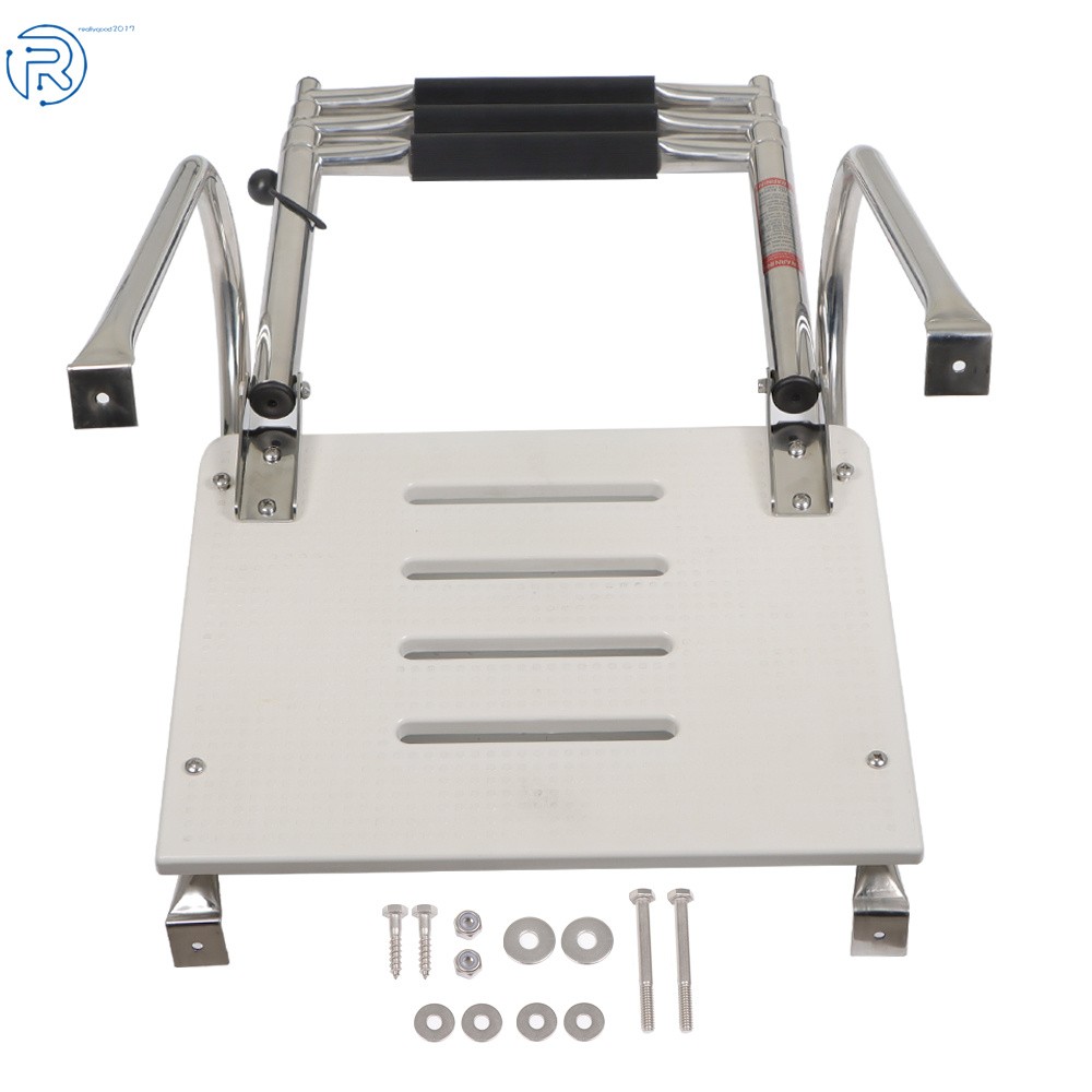 3-Step Stainless Steel Ship Ladder With Platform Marine With Telescoping