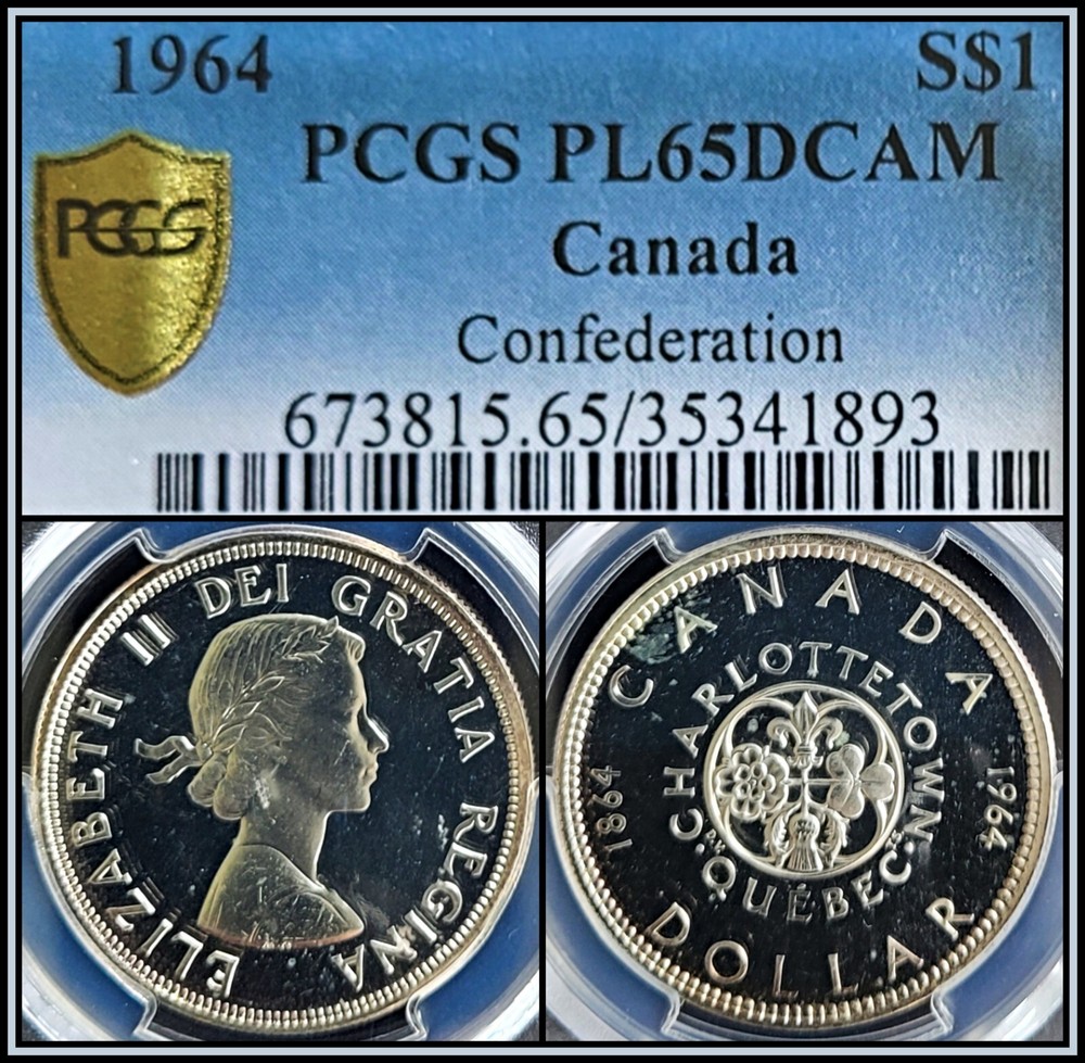 Low Pop 1964 Canada $1 Silver Dollar PCGS PL65 DCAM Deep Cameo Queen Elizabeth