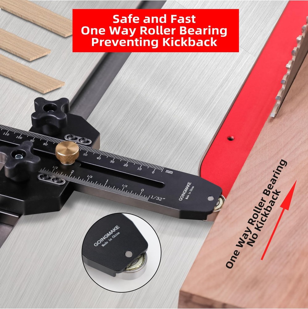 GOINGMAKE Thin Rip Jig Table Saw Jig Guide for Making Repetitive Narrow Thin ...