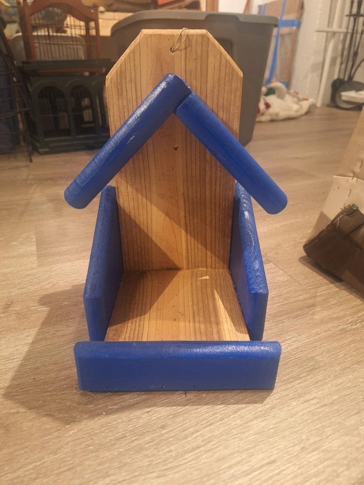 Robin Cardinal Dove Nesting Box roasting Platform Wood blue￼