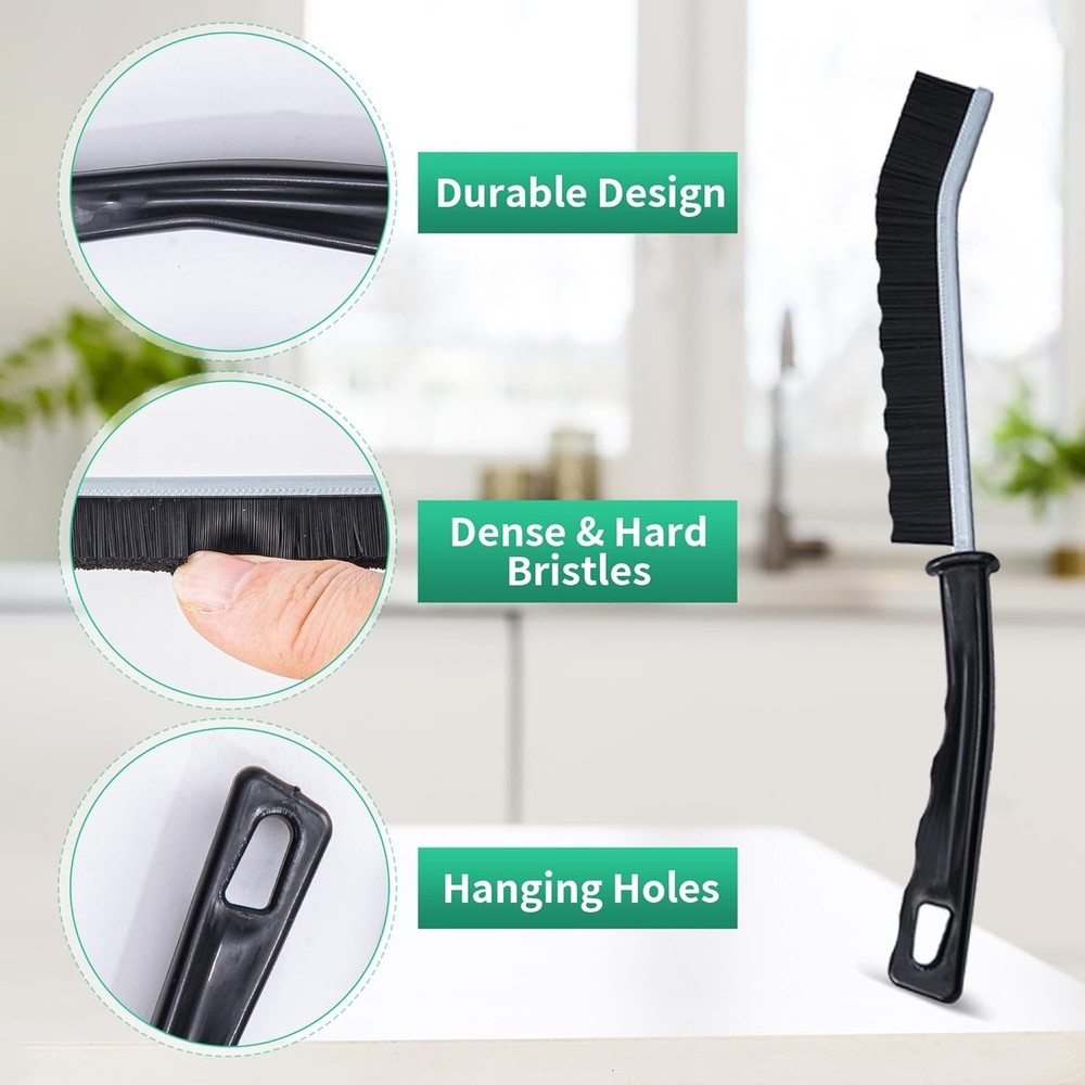 Versatile 6-Pack Hard Bristle Brushes - Ideal for Grout, Sinks & Household Use