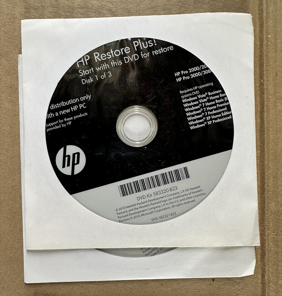 20 DISC LOT HP Restore Plus MICROSOFT WINDOWS Operating System INSTALLATION DVDs