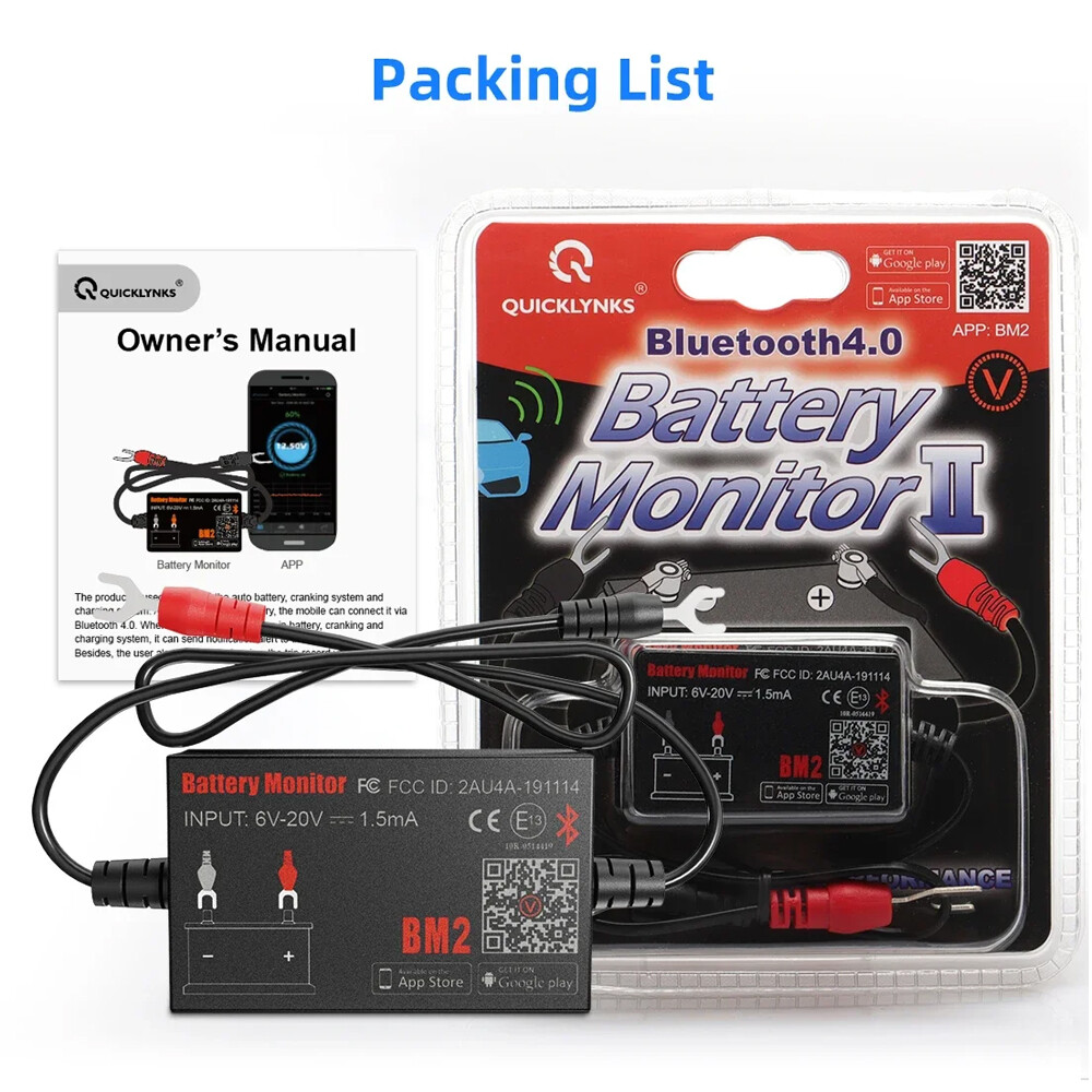 QUICKLYNKS 12V Car Battery Cranking Charging System Tester Bluetooth Diagnostic