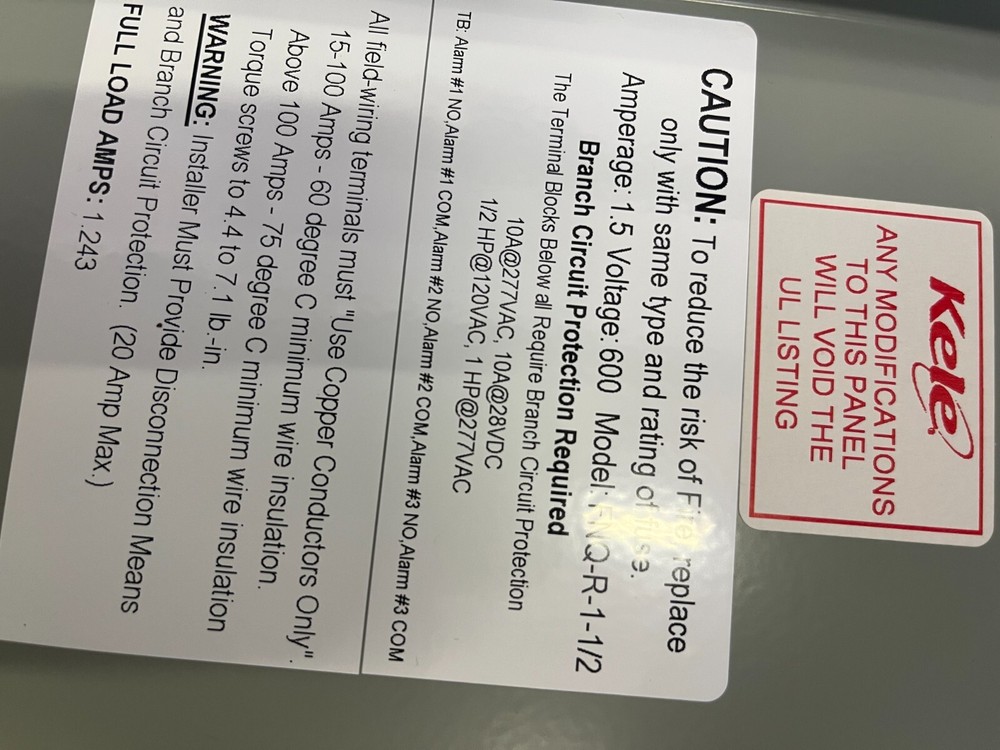 Novar Refrigerant Leak Detector Alarm Panel