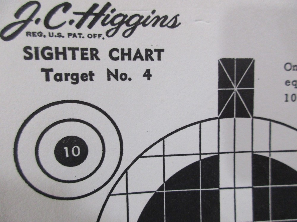 J C Higgins Sears, Roebuck & Co Sighter Chart Target No 4 collectable (r)