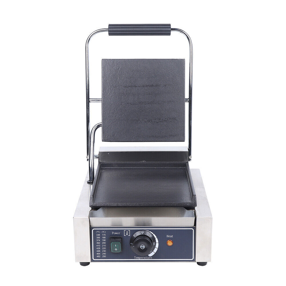 Commercial Electric Panini Press Grill Griddle Plate , Flat Sandwich Steak Maker