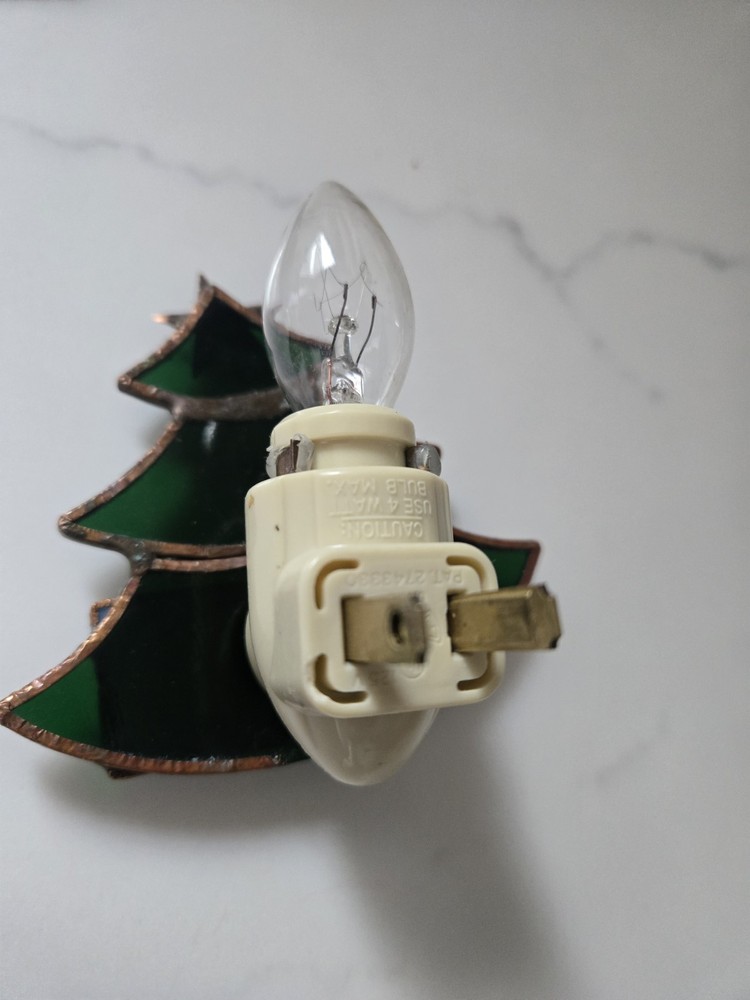 VTG Stained Glass Night Light Christmas Tree