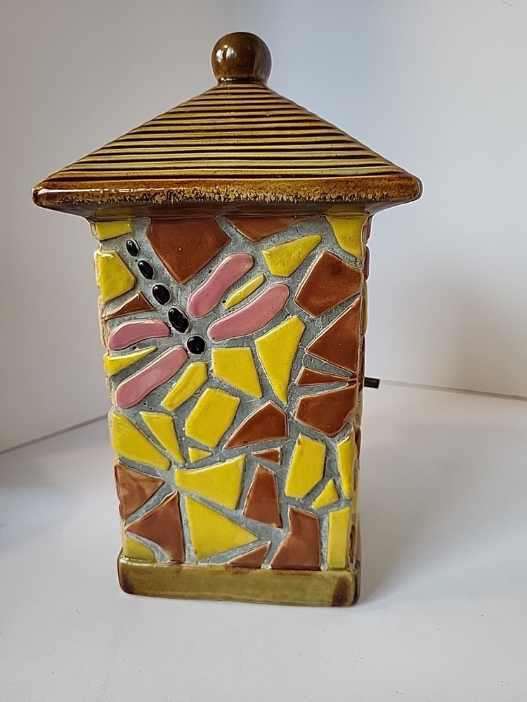 Ceramic Mosiac Birdhouse Sunflower Dragonfly