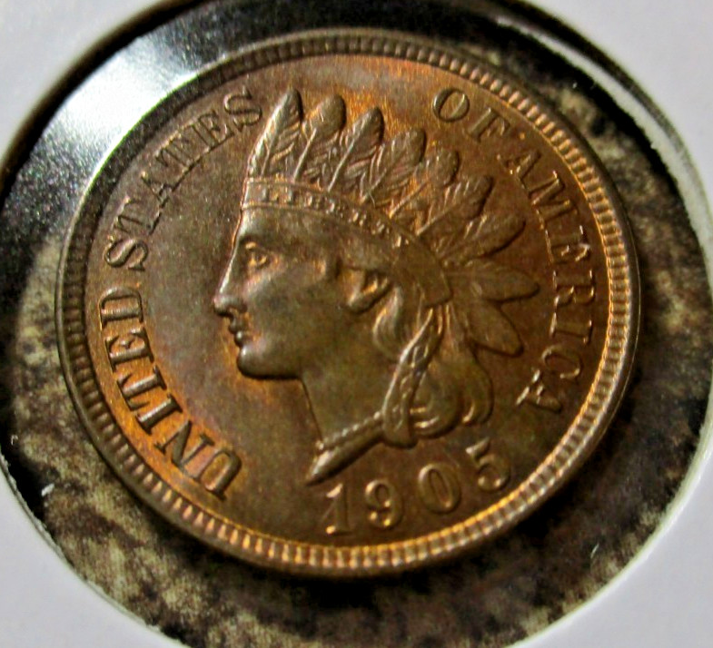 1905 INDIAN CENT GEM RB STRIKE THRU ON ONE KK