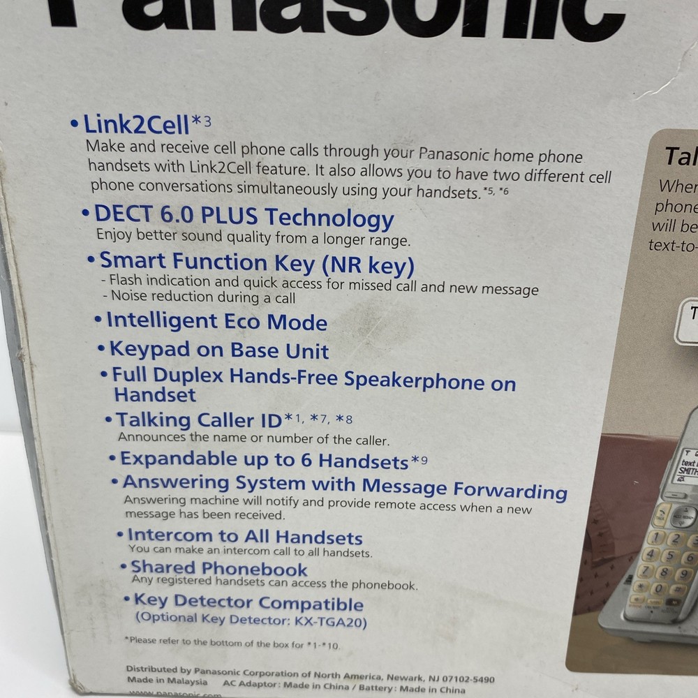 NOB Panasonic KX-TGE274 Link To Cell Bluetooth Convergence Solution Phone System