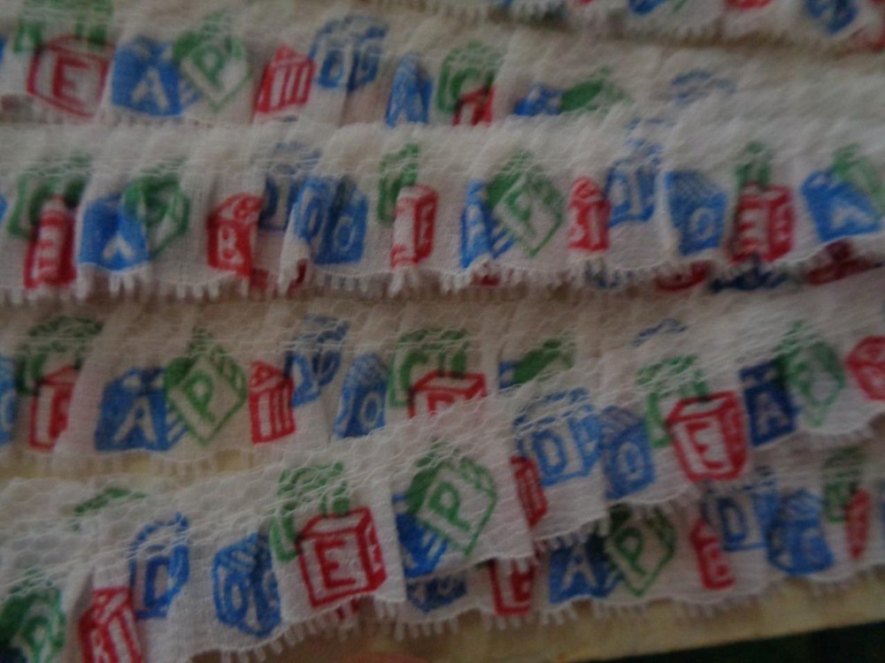 Alphabet Blocks Lace Trim 6 yards