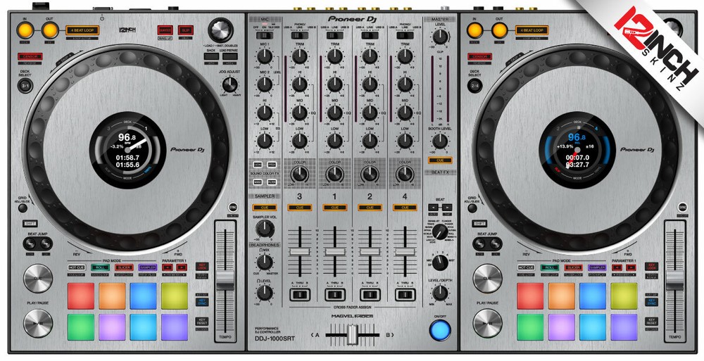 Pioneer DDJ-1000SRT Skin - Brushed Silver