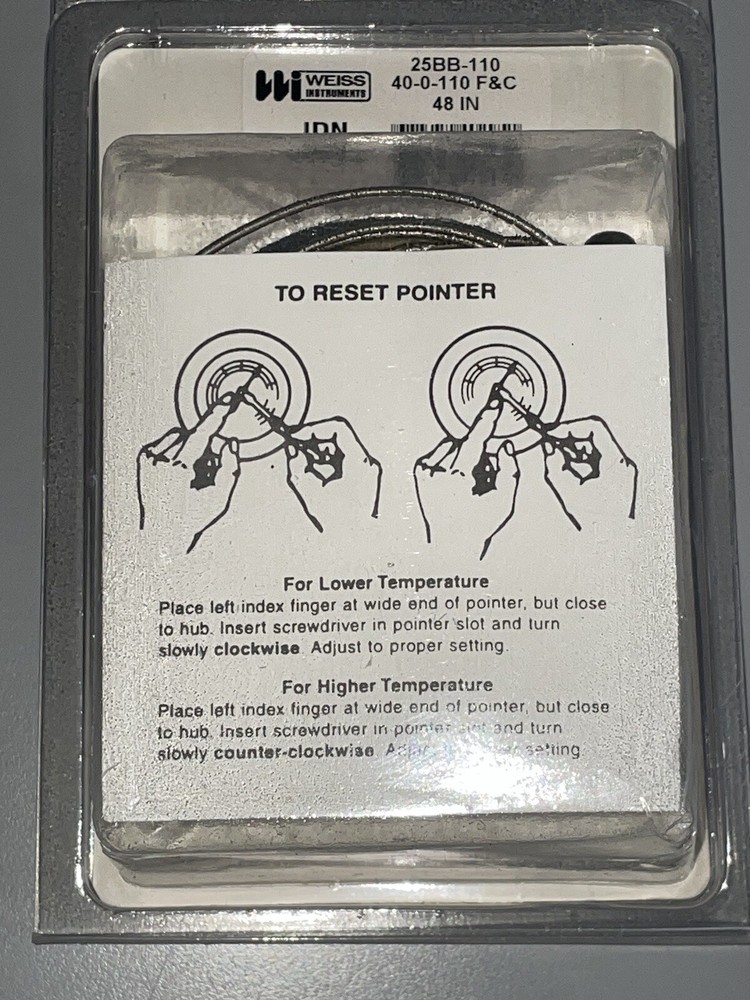 WEISS INSTRUMENTS 25BB-110 RF 2.5" REMOTE READING DIAL THERMOMETER