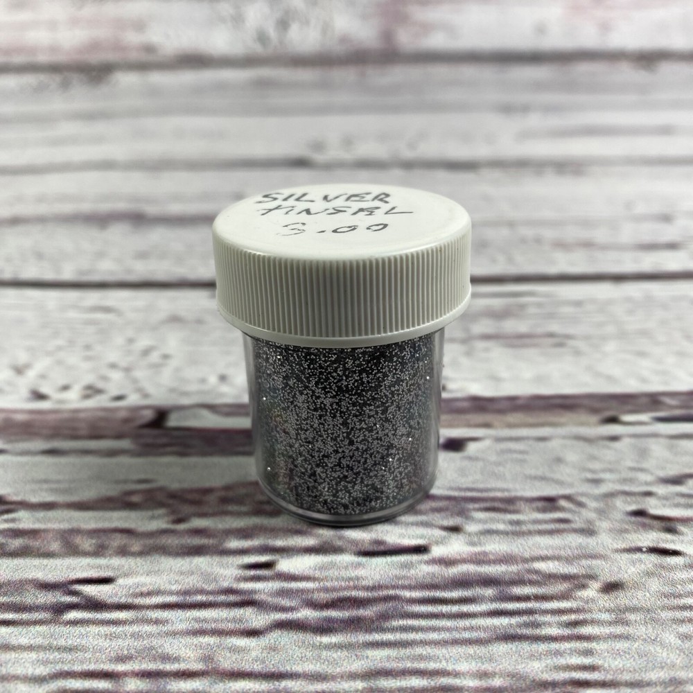 Silver Tinsel Extra Fine Glitter ~0.5 oz Mini Jar