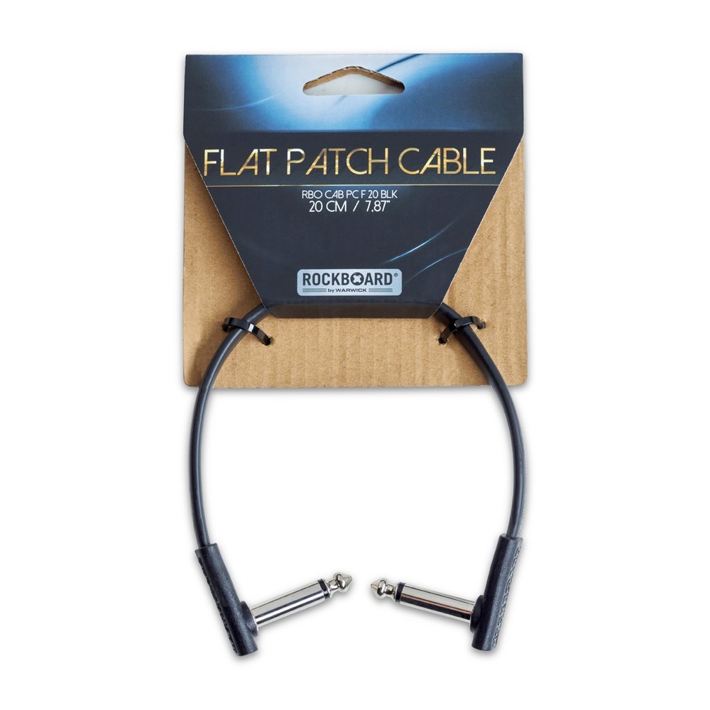 RockBoard Flat Patch Cable 20cm / 7.87" Black