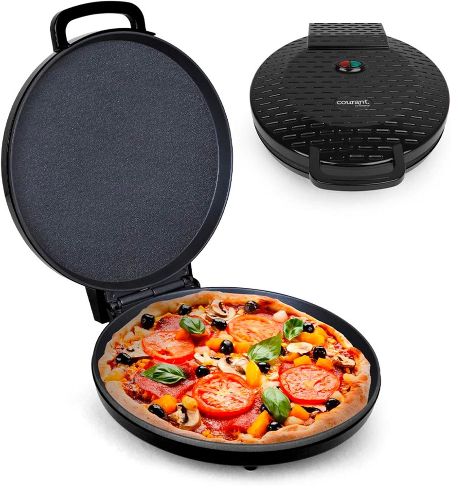 Countertop Pizza Maker 12 inch Pizzas Machine, Newly improved Cool-touch Handle