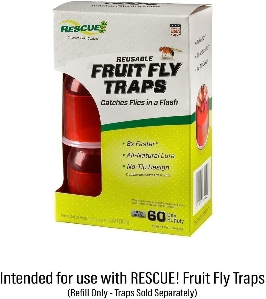 RESCUE! Fruit Fly Trap Bait Refill – 30 Day Supply – 10 Pack