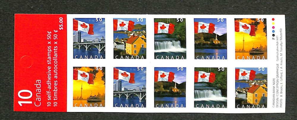 Canada - Booklet BK302A - 29 Roulette Cover NE - Flag Over - 2005