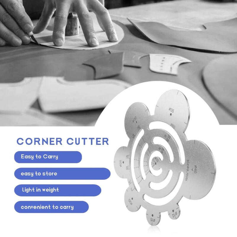 Round Ruler Template Tool Leathers Corner Cutting Ruler