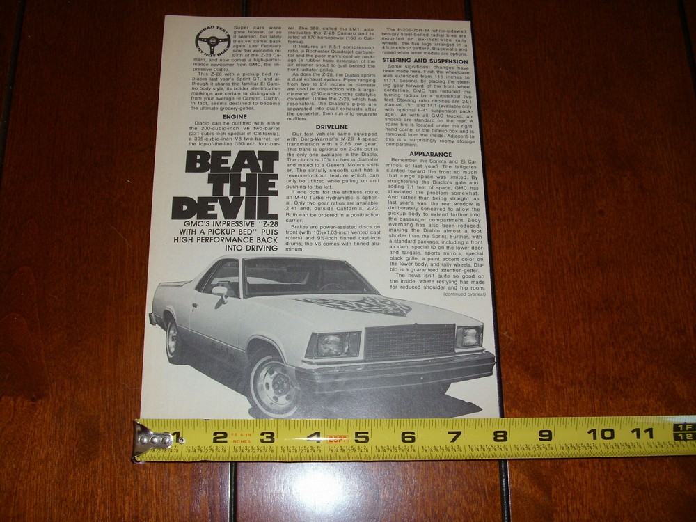 1978 GMC EL CAMINO DIABLO ORIGINAL ARTICLE