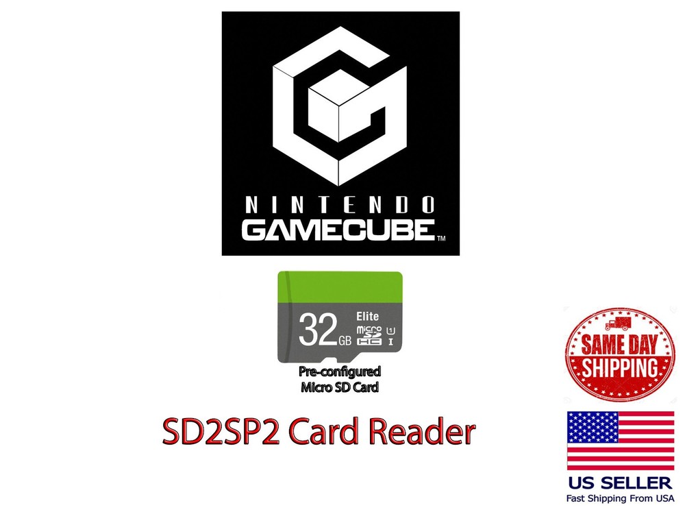 Nintendo GameCube 32GB MICRO SD Card Adapter Game Cube Serial Port 2