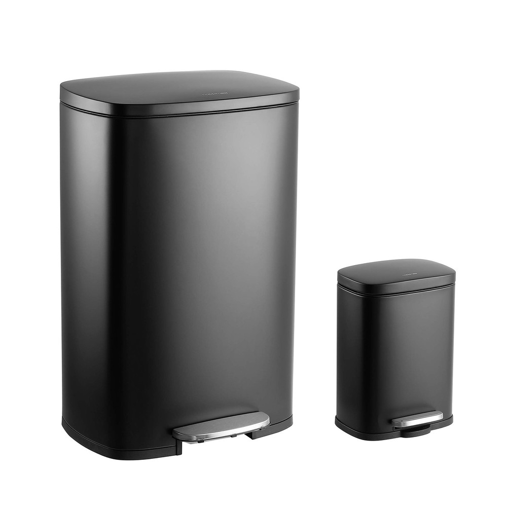 happimess HPM1006B Connor Rectangular 13-Gallon Garbage Can with Soft-Close L...