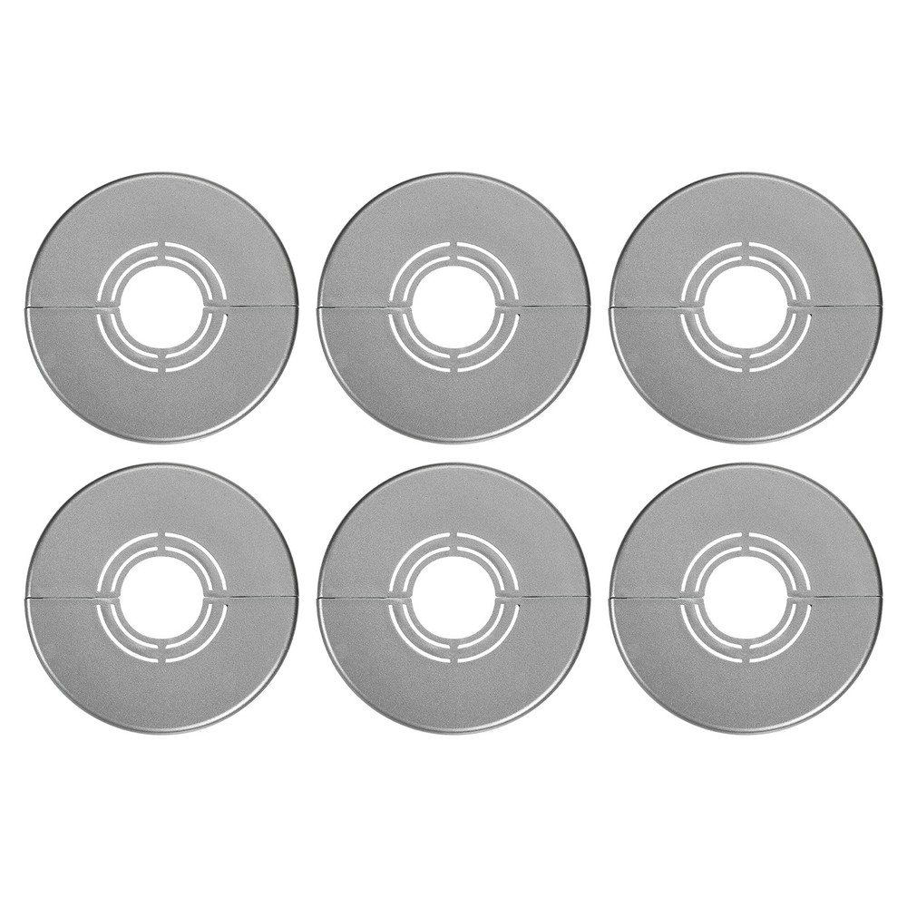 6pcs Wall Split Flange 1.18" Plastic Round Split Flange Pipe Cover, Gray