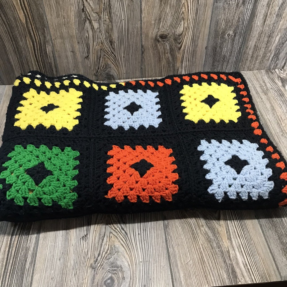 Multicolor Granny Square Afgan Throw 45X60