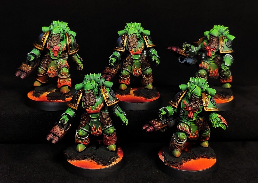 Pyroclast Squad Salamanders painted Warhammer 40k Primaris Space Marines