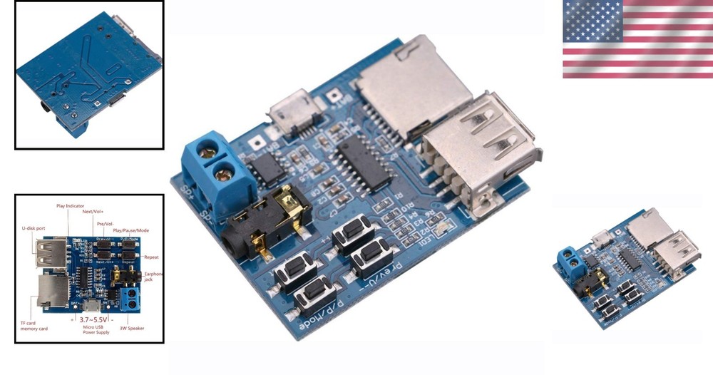 Micro USB Powered MP3 Decoder Module – Supports USB & TF Card with LED Feedback