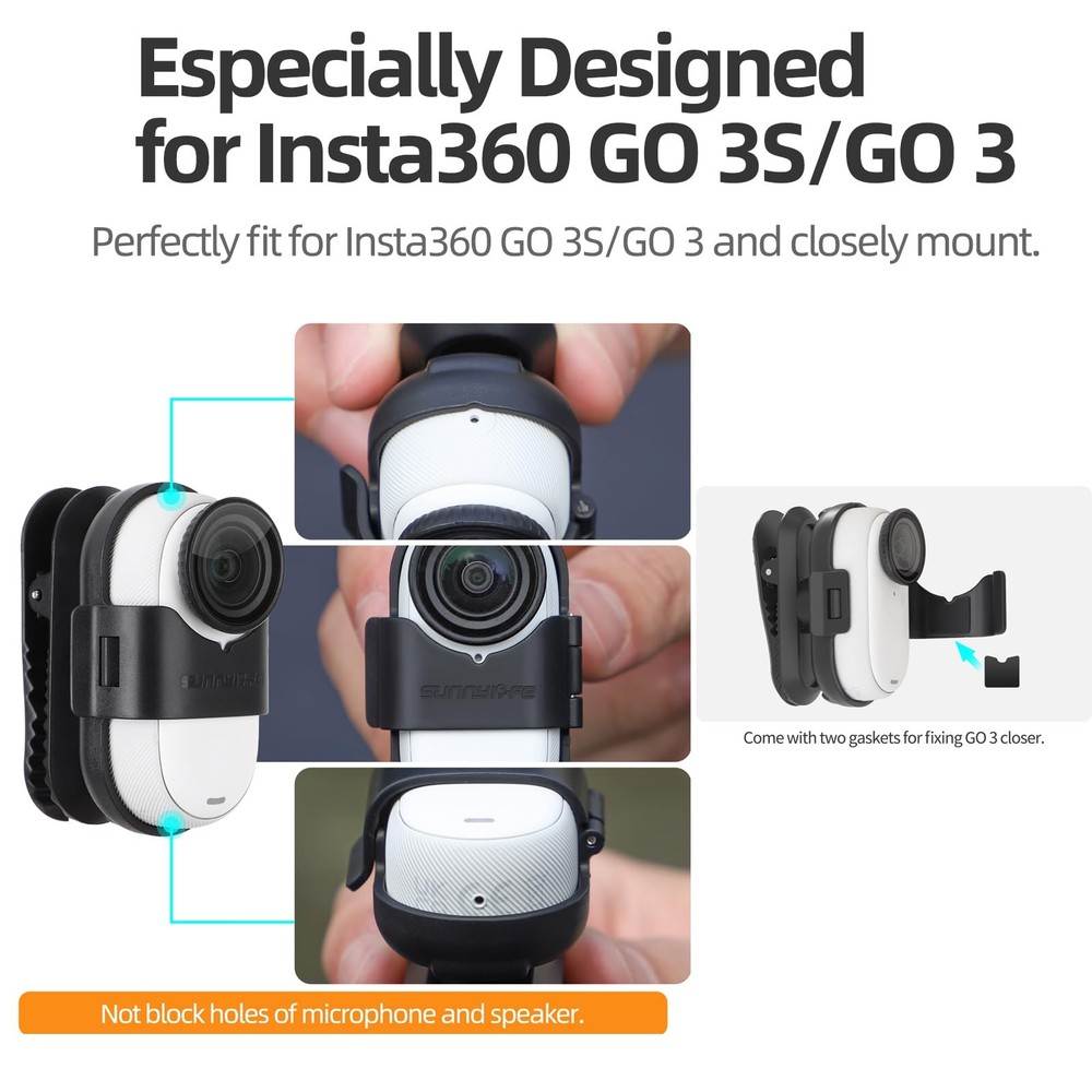 Camera Backpack Clip for Insta360 Go 3S 360 Rotation Quick Release Mount Hat