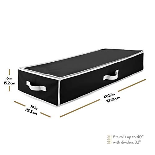 Gift Wrapping Paper Organizer Storage - 40" Gift Wrap Storage Black/White