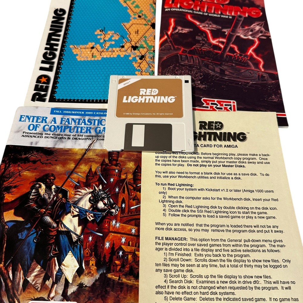 Red Lightning Commodore Amiga Complete Video Game Software Vintage + Box