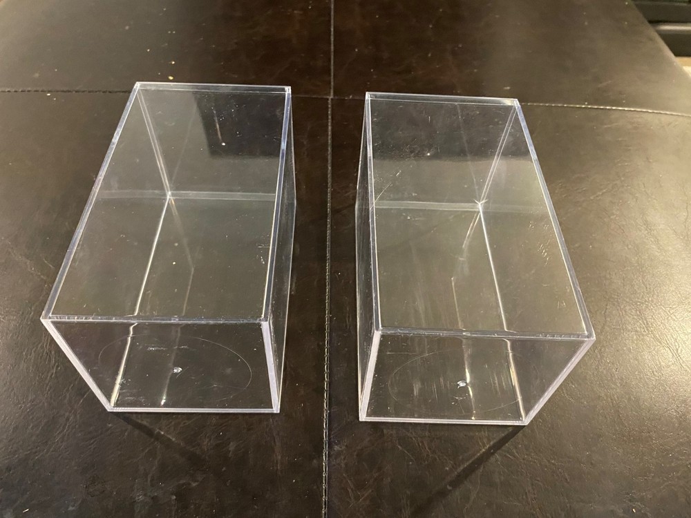 2 Acrylic display cases, 7.5" x 3.5" x 3.5"