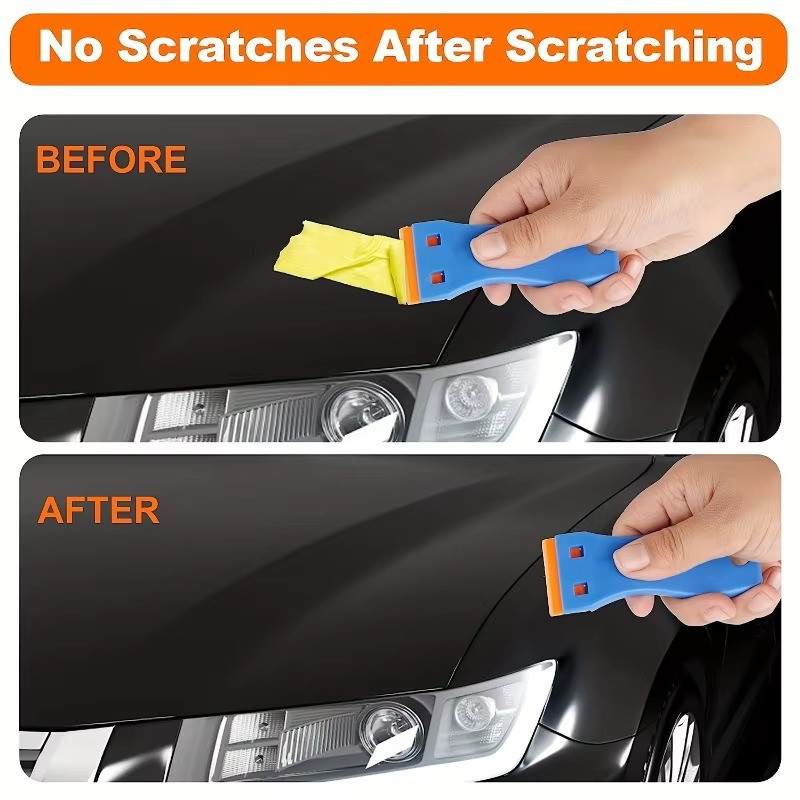 Plastic Blade Scraper with Replacement Blades for Car, Floor & Label Removal