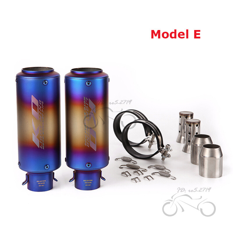51mm Motorcycle Exhaust Tips Pair Universal Muffler Tail Pipe Left/Right System