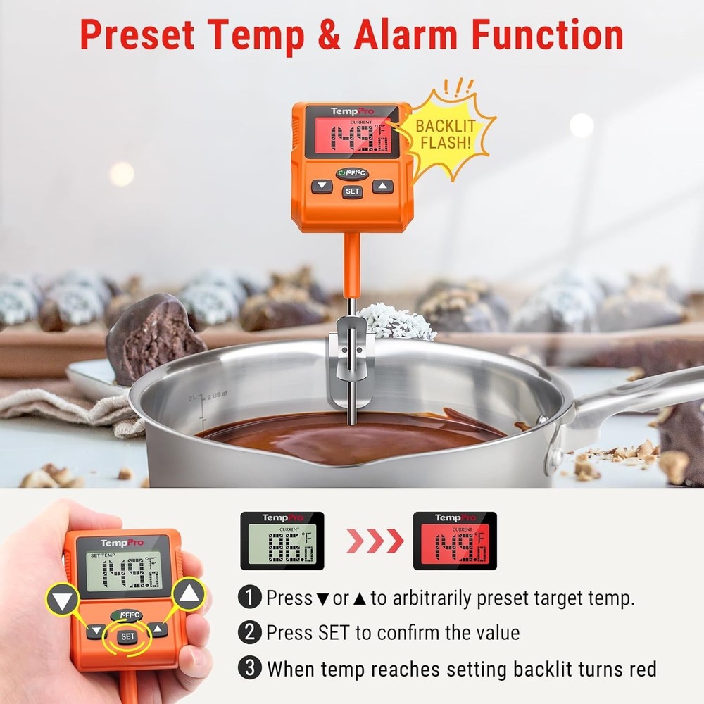 Advanced Instant Read Thermometer with Standard Pot Clip & Calibration Function