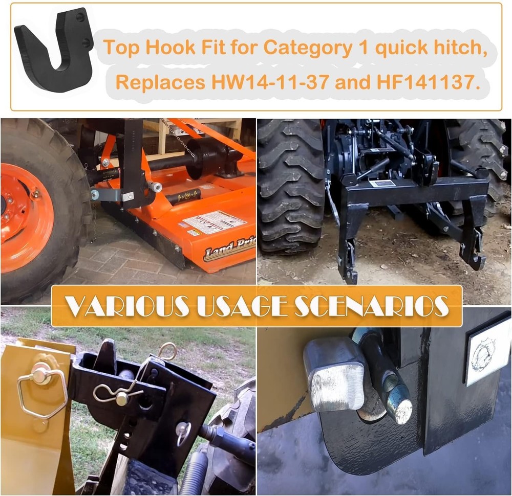 Top Hook Replacement for Category 1 Quick Hitch - Prevents Bolt Interference