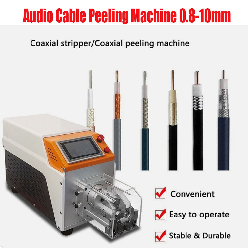110V Auto coax cable stripping machine Flexible coaxial wire cut peeling machine