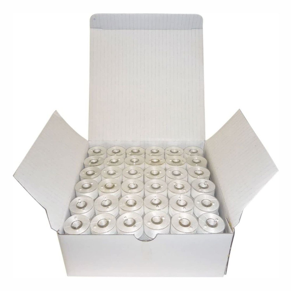 Superpunch 60S/2 Polyester Pre-Wound Bobbins Thread, Class 15 A, Superb White...