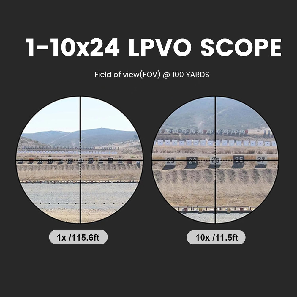 1-10X24 Riflescope with Portable Quick Electronic Motorized Zoom Switch Kit Fast